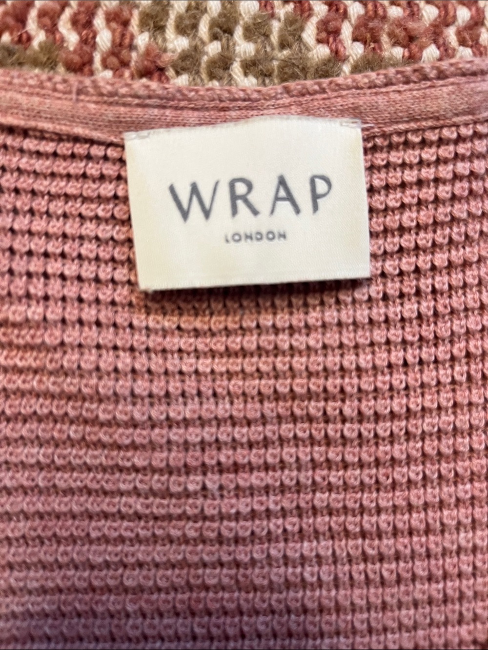 Wrap London Organic Cotton Sweater Size 4 Dusty Pink Knit Distinctive Neckline - Picture 2 of 8
